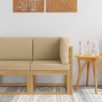 ARDEBO.de - Outdoor Ecksofa Massivholz Akazie Weiß