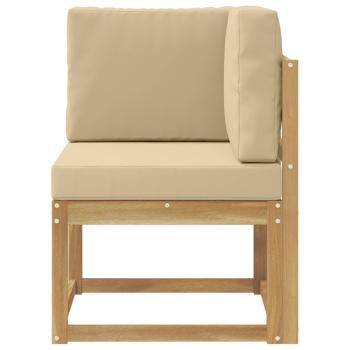 Outdoor Ecksofa Massivholz Akazie Weiß