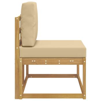 Outdoor End Sofa Weiß 91 x 63 x 73 cm Massivholz Akazie