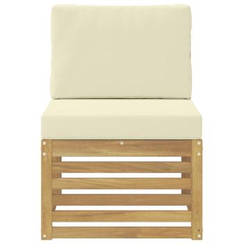 Outdoor Mittelsofa Massivholz Akazie Weiß