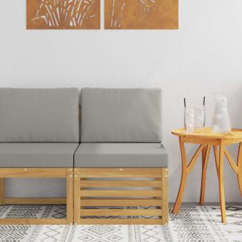 ARDEBO.de - Outdoor Mittelsofa Massivholz Akazie Weiß