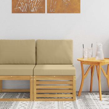 ARDEBO.de - Outdoor Mittelsofa Massivholz Akazie Weiß