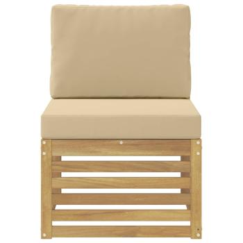 Outdoor Mittelsofa Massivholz Akazie Weiß