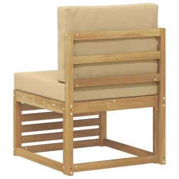 Outdoor Mittelsofa Massivholz Akazie Weiß