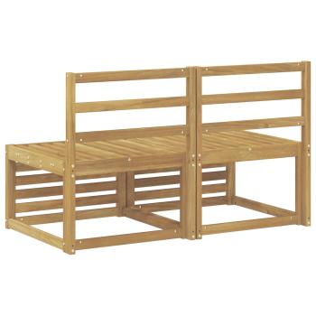 2 Stück Outdoor Mittelsofa Massivholz Akazie Weiß