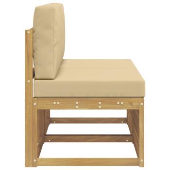 2 Stück Outdoor Mittelsofa Massivholz Akazie Weiß