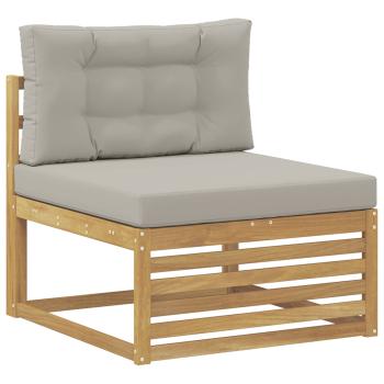 Outdoor Mittelsofa Massivholz Akazie Weiß