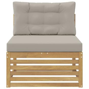 Outdoor Mittelsofa Massivholz Akazie Weiß