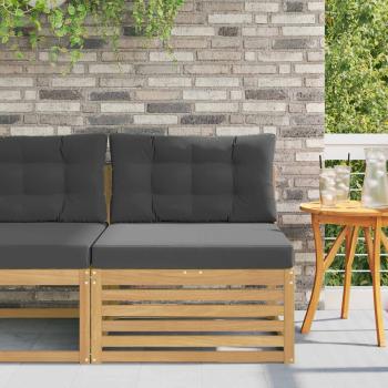 ARDEBO.de - Outdoor Mittelsofa Massivholz Akazie Weiß