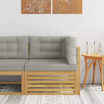 ARDEBO.de - Outdoor Ecksofa Massivholz Akazie Weiß