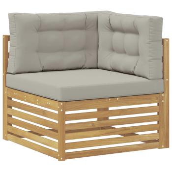 Outdoor Ecksofa Massivholz Akazie Weiß