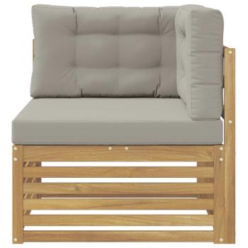 Outdoor Ecksofa Massivholz Akazie Weiß