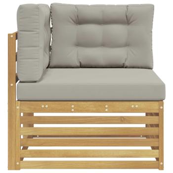 Outdoor Ecksofa Massivholz Akazie Weiß