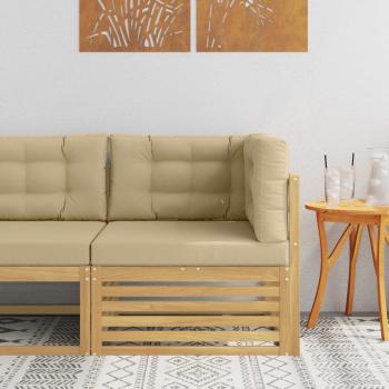 ARDEBO.de - Outdoor Ecksofa Massivholz Akazie Weiß