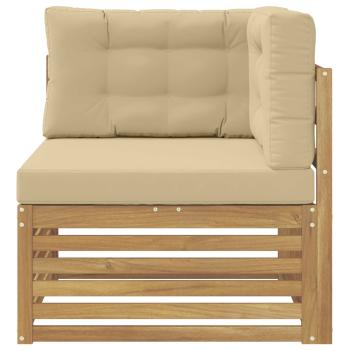 Outdoor Ecksofa Massivholz Akazie Weiß