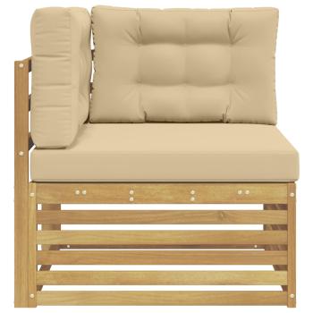 Outdoor Ecksofa Massivholz Akazie Weiß