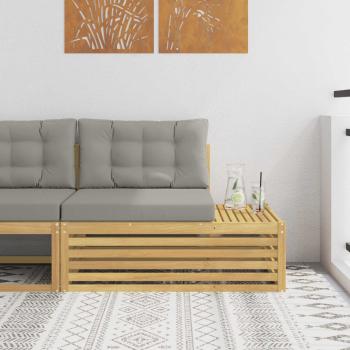 ARDEBO.de - Outdoor End Sofa Weiß 115 x 83 x 73 cm Massivholz Akazie
