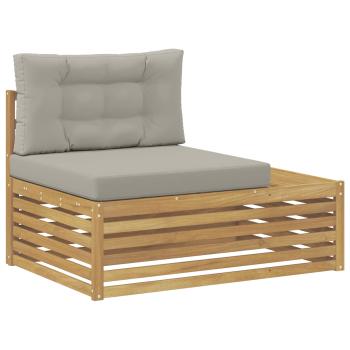 Outdoor End Sofa Weiß 115 x 83 x 73 cm Massivholz Akazie