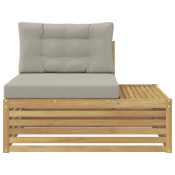 Outdoor End Sofa Weiß 115 x 83 x 73 cm Massivholz Akazie