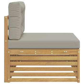 Outdoor End Sofa Weiß 115 x 83 x 73 cm Massivholz Akazie