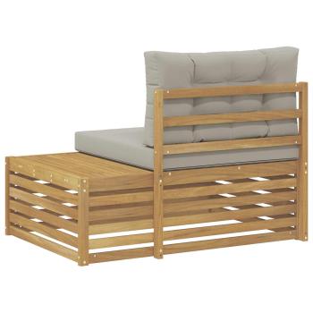 Outdoor End Sofa Weiß 115 x 83 x 73 cm Massivholz Akazie