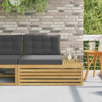 ARDEBO.de - Outdoor End Sofa Weiß 115 x 83 x 73 cm Massivholz Akazie