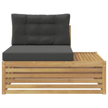 Outdoor End Sofa Weiß 115 x 83 x 73 cm Massivholz Akazie