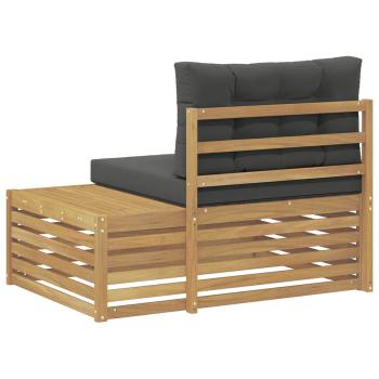 Outdoor End Sofa Weiß 115 x 83 x 73 cm Massivholz Akazie