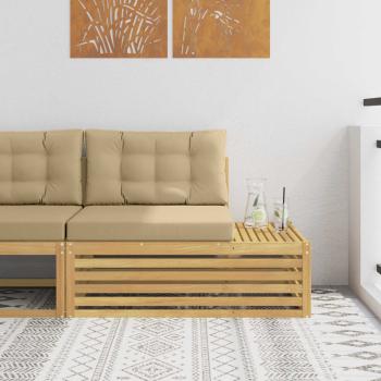 ARDEBO.de - Outdoor End Sofa Weiß 115 x 83 x 73 cm Massivholz Akazie