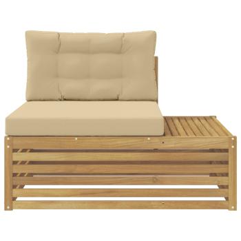 Outdoor End Sofa Weiß 115 x 83 x 73 cm Massivholz Akazie