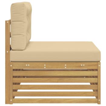 Outdoor End Sofa Weiß 115 x 83 x 73 cm Massivholz Akazie