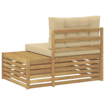 Outdoor End Sofa Weiß 115 x 83 x 73 cm Massivholz Akazie