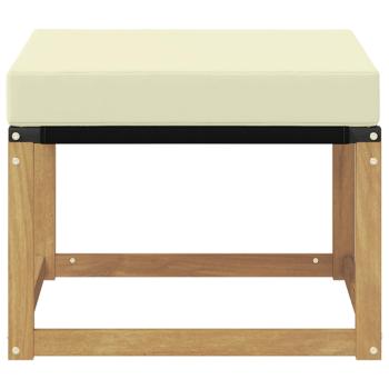 Outdoor-Fußhocker Massivholz Akazie und Textilene Stoff Weiß
