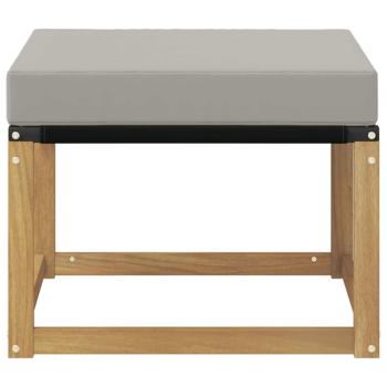 Outdoor-Fußhocker Massivholz Akazie und Textilene Stoff Weiß
