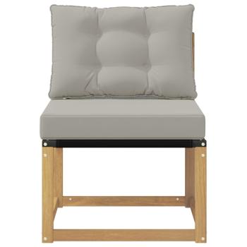 Outdoor Mittelsofa Massivholz Akazie und Textilene Stoff Weiß