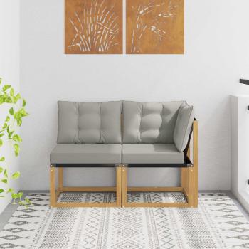 ARDEBO.de - 2 stk. Outdoor Mittel- und Ecksofa Weiß