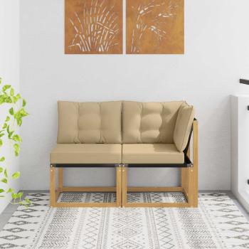 ARDEBO.de - 2 stk. Outdoor Mittel- und Ecksofa Weiß