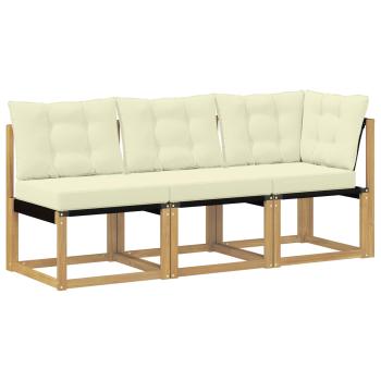 3 stk. Outdoor Mittel- und Ecksofa Weiß