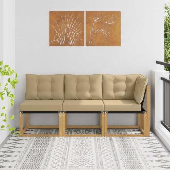 ARDEBO.de - 3 stk. Outdoor Mittel- und Ecksofa Weiß