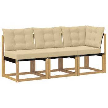 3 stk. Outdoor Mittel- und Ecksofa Weiß
