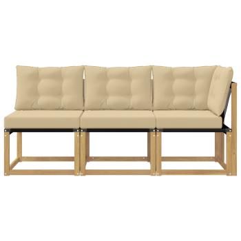 3 stk. Outdoor Mittel- und Ecksofa Weiß