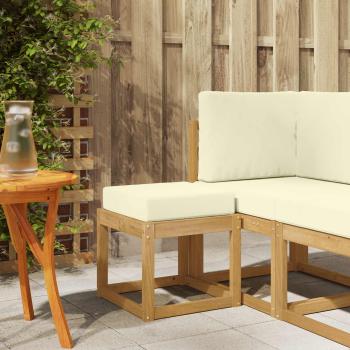 ARDEBO.de - Outdoor Hocker Bank Massivholz Akazie Weiß