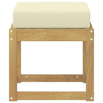 Outdoor Hocker Bank Massivholz Akazie Weiß