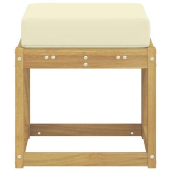 Outdoor Hocker Bank Massivholz Akazie Weiß