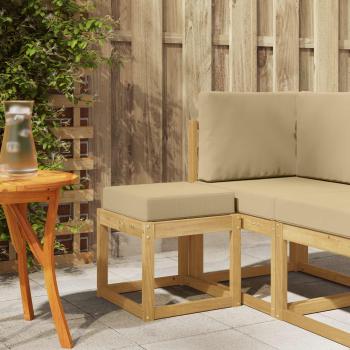 ARDEBO.de - Outdoor Hocker Bank Massivholz Akazie Weiß