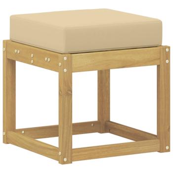 Outdoor Hocker Bank Massivholz Akazie Weiß