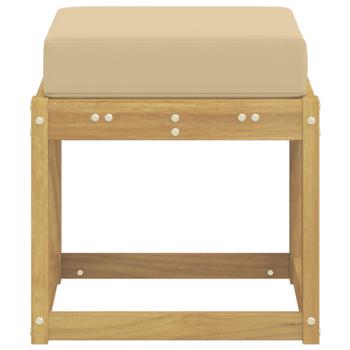 Outdoor Hocker Bank Massivholz Akazie Weiß