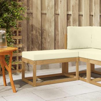 ARDEBO.de - Outdoor Hocker Bank Massivholz Akazie Weiß
