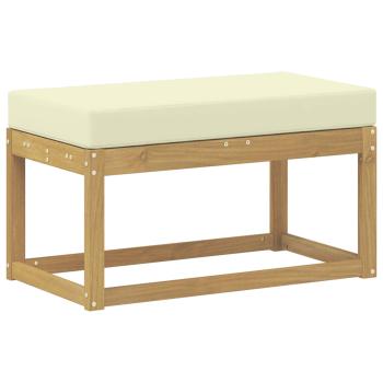 Outdoor Hocker Bank Massivholz Akazie Weiß