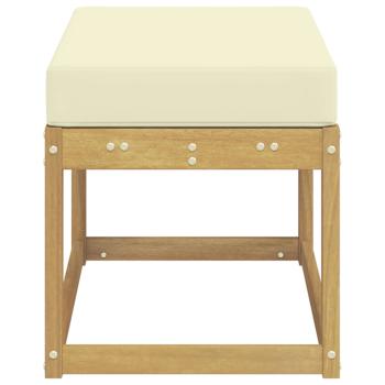 Outdoor Hocker Bank Massivholz Akazie Weiß